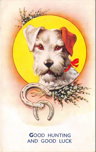 Lot222 Hund Tyler gutes Jagd Hufeisen Blumentier UK