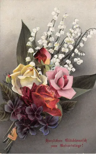 BG3895 Geburtstag Happy Birthday Rose Flower Germany Grüße