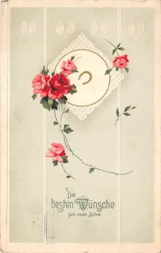 BG4530 Neujahr Neujahr Hufeisen Blume Deutschland Grüße