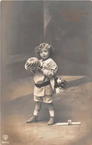 BG4413 Geburtstag Kind mit Torte Germany Grüße