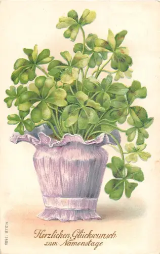 BG4441 Kleeblatt geprägt Namensbühne Geburtstag Namenstag Deutschland Grüße