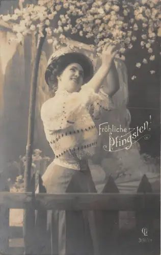 BG4406 Pfingsten Pfingsten Frauen mit Blume Deutschland Grüße