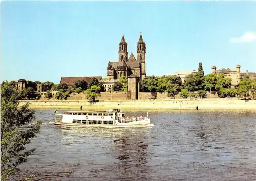 BF37478 Magdeburg Blick zum Dom Germany Boot Schiff Bateaux