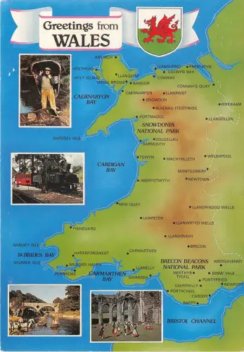 uk50300 greetings from wales uk map