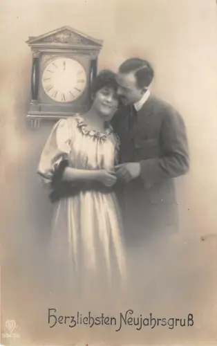 uk40961 herzliche neujahrsgrusse neujahrsgrüße uhr paar liebe ehe