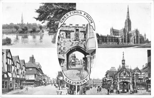 uk19970 greetings from salisbury real photo uk