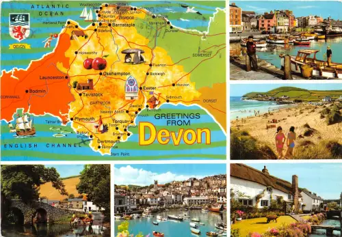 uk47943 greetings from devon uk map