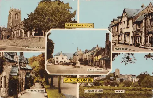 uk3211 greetings from winchcombe gloucestershire real photo uk