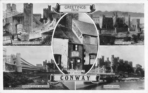 uk31389 greetings from conway wales real photo uk