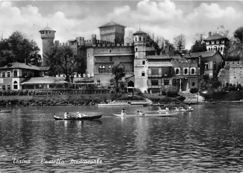 B66505 Italia Torino Castello Mittelalter Boote Bateaux Italien