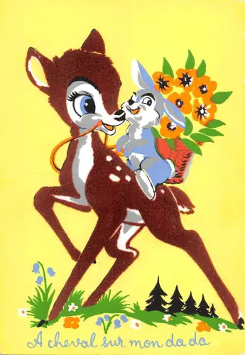 B98717 Hase reitend Hirschmensch Atittude geprägte Tiere