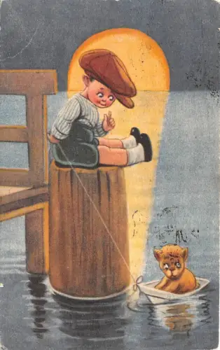 B2171 Junge und der Hund gebraucht 1926 Front/Back Scan