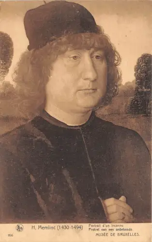 BF34827 h Memlinc Portrait d un inconnu Malerei Kunst Front/Back Scan