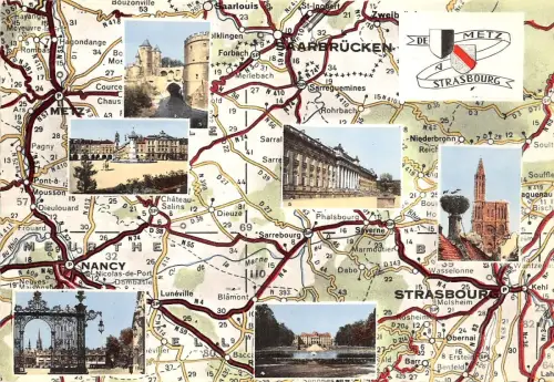 BC60099 Karten Cartes geographiques De Metz a Strasbourg