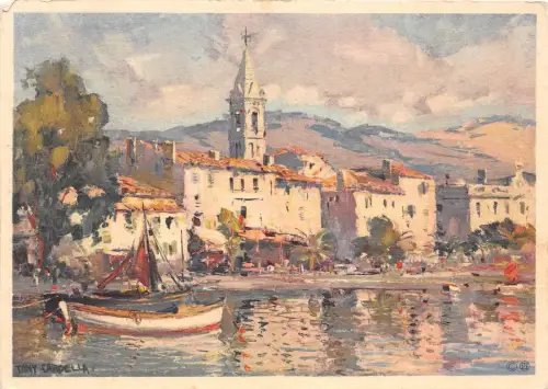 BF34481 Port de Sanary France Gemälde Front/Back Scan