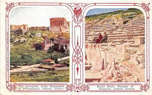 B4784 Die Akropolis vom Denkmal des Philopappus Athen u Vorder-/Rückseitenscan