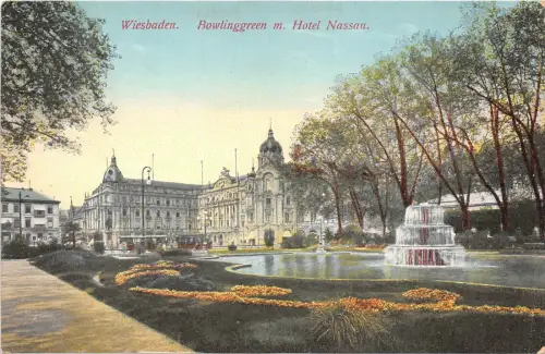 B20315 Wiesbaden Bowlinggrün m Hotel Nassau