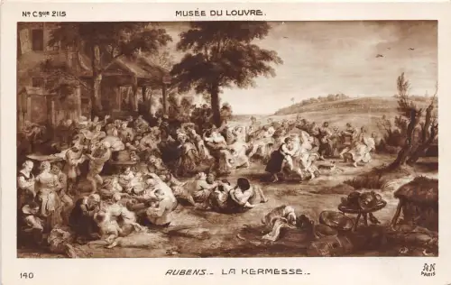 B63708 Kunst Reproduktion Musee du Louvre Rubens La Kermesse Gemälde Postkarte