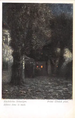 B62141 Kunst Reproduktion Fritzi Ulreich Silence dans la nuit Gemälde Postkarte