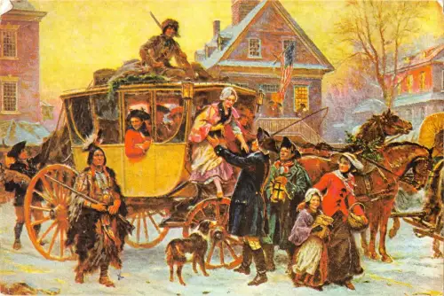 BR57386 Die Weihnachtskutsche Typisch Kutsche und Taverne Tage Kind Enfant Hund