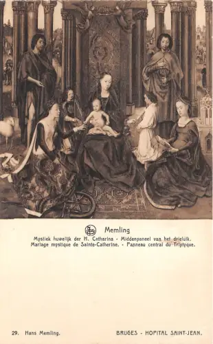 BF35125 mystiek huweljik der h cat memling bruges painting art front/back scan