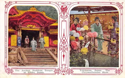 B4783 Der antike buddhistische Tempel in Nikko Yokohama Vorder-/Rückseitenscan