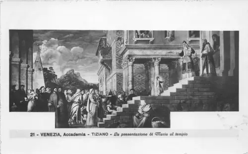 BF34811 venezia accademia tiziano painting italy la präsentation front/back scan