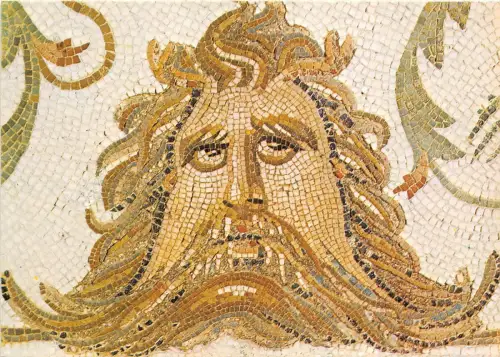 BG14241 mosaique dieu ocean musee d el jed art tunisia