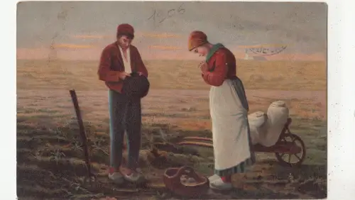 BF33648 Typen Folklore betende Malerei Kunst Vorder-/Rückbild