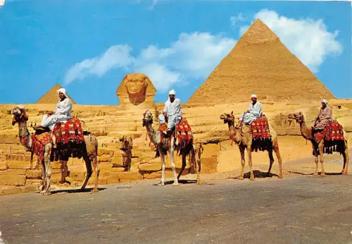 BG9581 Gizeh die große Sphinx und Khephren Pyramide Ägypten Kamel