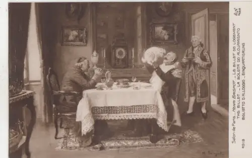 BF18202 henri brispot le billet de logement salon painting art front/back image