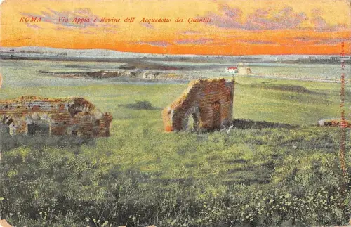 BR93272 roma via appia e rovine dell acquedotto italien Gemälde Postkarte