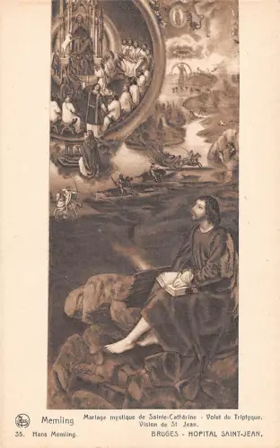 BF9635 vision de st jean hans memling paint art