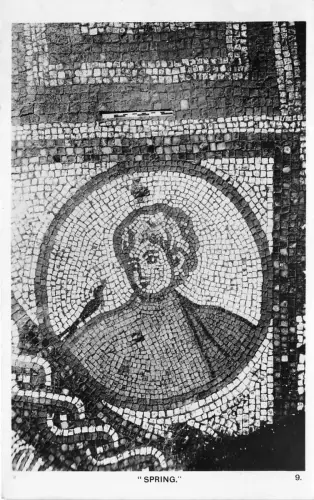 br108807 Frühling UK Mosaik Kunst Postkarte Heiliger Echtfoto