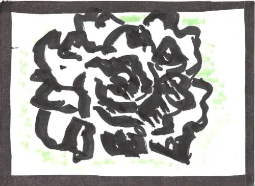BF2179 Gemälde Postkarte Rose Blume