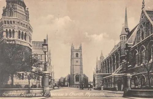 BR78632 guildhall square and st andrew s church plymouth uk
