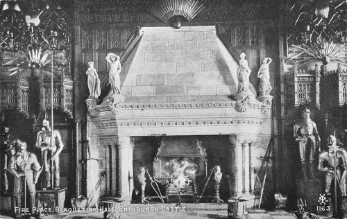 uk22371 fire place banqueting hall edinburgh castle real photo uk