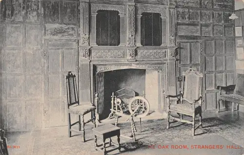uk26753 oak room strangers hall real photo uk