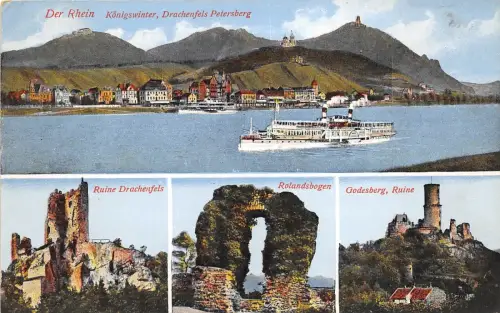 BG25895 der Rhein Königswinter Drachenfels Petersburg Schiff Bateaux Germany