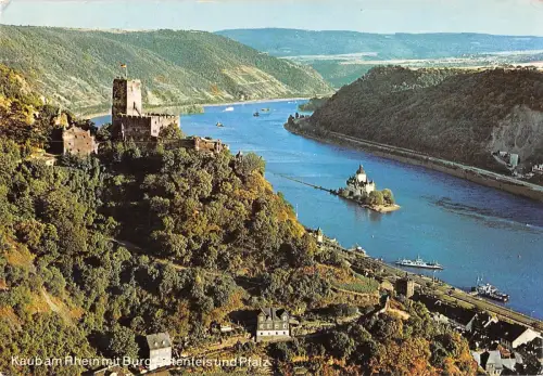 BT11837 Kaubam Rhein mit Burg Gutenfels und Pfalz Germany