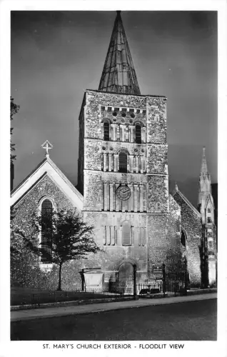 BR94172 St Mary s Church outside flutlit view dover uk