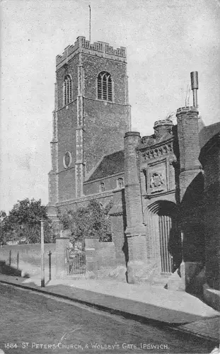 BR94072 st peters church and wolsey s gate ipswich uk