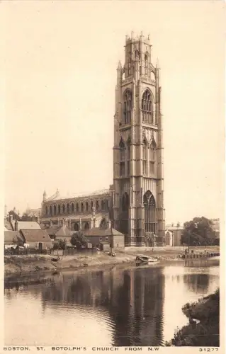 uk48469 st boltophs church boston real photo uk