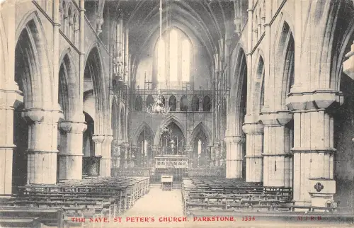 uk23338 the nave st peters church parkstone real photo uk