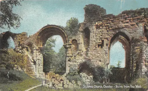 uk42399 st johns church chester ruines from the west uk