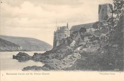 uk2362 dartmouth castle and st petrox church real photo uk