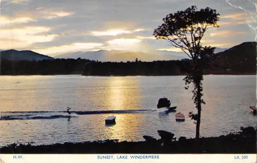 BR67062 Sunset Lake Windermere UK 14x9cm