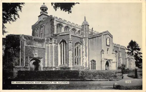 uk248 st marys church bergholt real photo uk