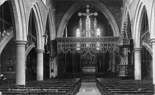 uk20320 st andrews church worthing real photo uk