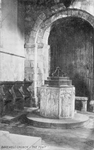 uk27917 the font bakewell church real photo uk